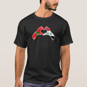 T-shirt Maroc Iraq Drapeau Maroc Iraq Coeur Premium