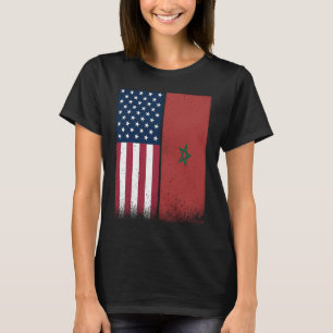 T-shirt Maroc Marocain Amérique drapeaux Fiers USA Maroc