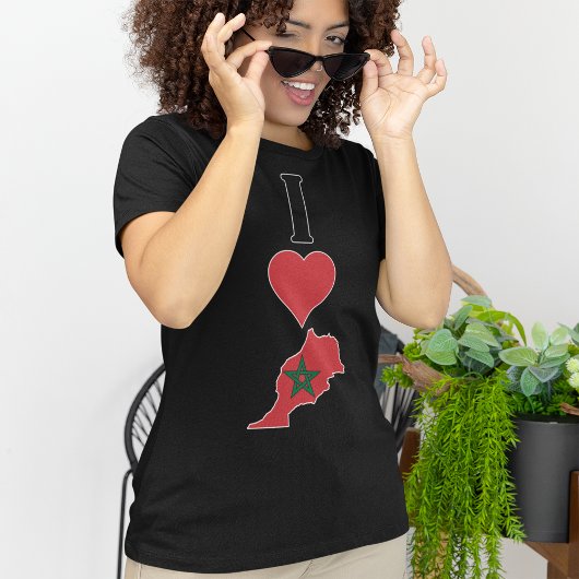 T-shirt Maroc Vertical I Loy Marocain Drapeau Carte Femmes