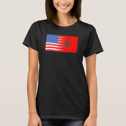 T-shirt Marocain Américain Drapeau Maroc Usa (Devant)