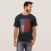 T-shirt Marocain Américain Drapeau Maroc Usa America Cadea (Devant entier)