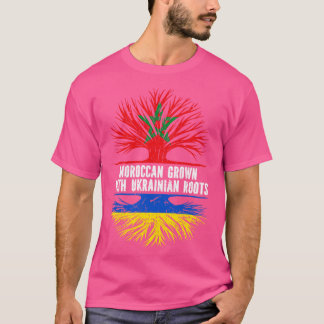 T-shirt Marocain grandi avec drapeau des racines ukrainien