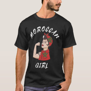 T-shirt Marocaine Fille forte fierté Maroc Drapeau Nord Af
