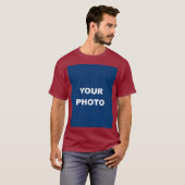 T-shirt Maroon Ajouter Votre Image Photo Logo Hommes (Devant entier)
