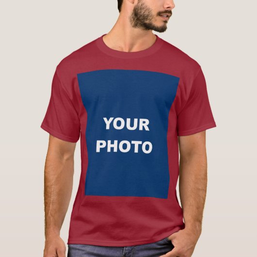 T-shirt Maroon Ajouter Votre Image Photo Logo Hommes (Devant)