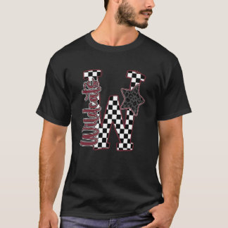 T-shirt Maroon Wildcats Checkered Print Star Leopard Schoo