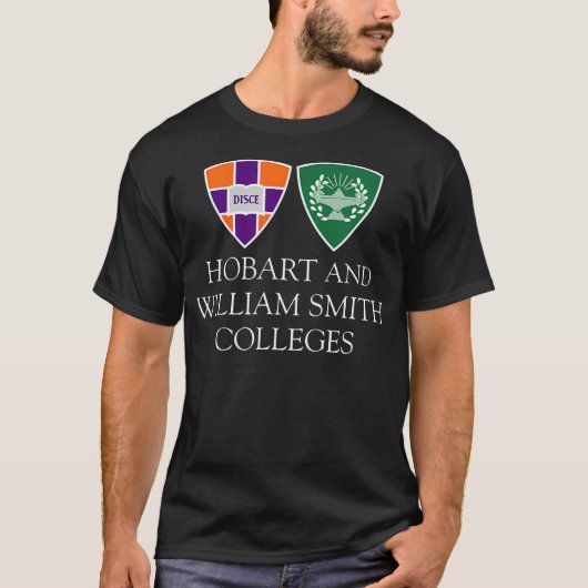 T-shirt Marque de logo combinée Hobart William Smith Collè (Devant)