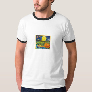 T-shirt - marque de lune - oranges - art orange de