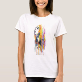 T-shirt Marque de maquillage de visage d'aquarelle