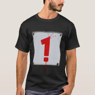 T-shirt Marque d'exclamation rouge avec plaques de peintur