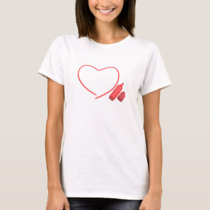 T-shirt Marqueur rouge et coeur rouge