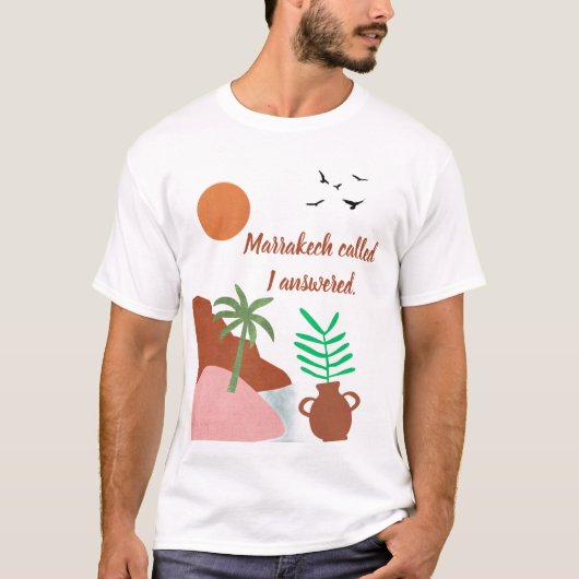 T-Shirt Marrakech m'a appelée j'ai répondu Boho Dé (Devant)