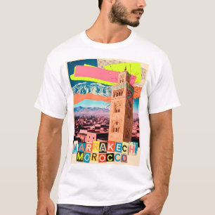 T-shirt Marrakech Maroc Voyage Koutoubia Ciel Vintage