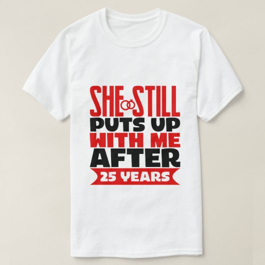 T-shirt marrant 25e anniversaire mot art Mari (Design devant)