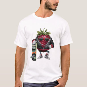 T-shirt marrant skateboarder baies cool amant fraise