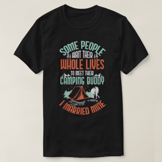 T-shirt Married Camping Buddy (Design devant)