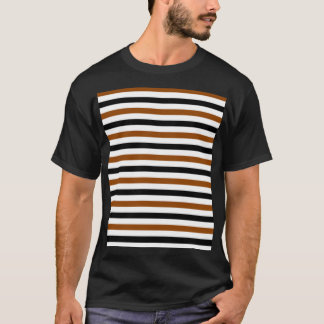 T-shirt Marron rayures noires et blanches design