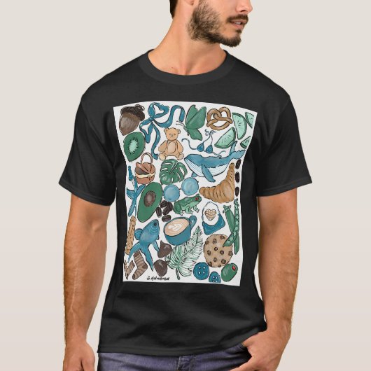 T-shirt Marron, Vert, et Bleu (Devant)