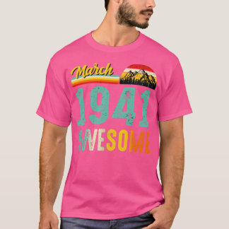 T-shirt Mars 1941 Chemise Cadeau Anniversaire Vintage Mars