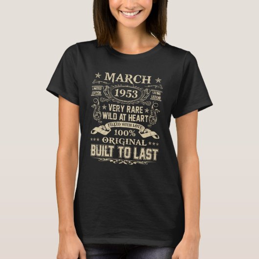 T-shirt Mars 1953 70 ans 70e anniversaire (Devant)