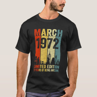 T-shirt Mars 1972 50 Ans D'Être Impressionnant