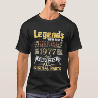 T-shirt Mars 1977 45 Ans 45 Anniversaires Légendes Étaient