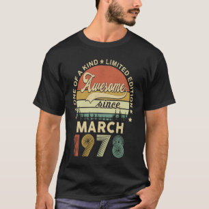 T-shirt Mars 1978 45 Ans D'Être Impressionnant Rétro 45th