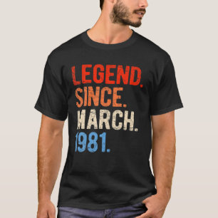 T-shirt Mars 1981 40 ans 40e anniversaire pour les femmes