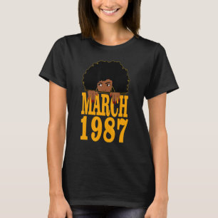T-shirt Mars 1987 35e anniversaire Femmes noires de 35 ans