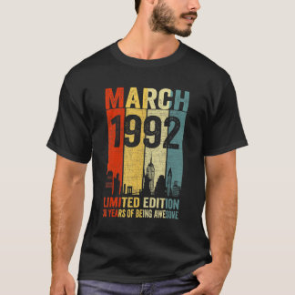 T-shirt Mars 1992 30 Ans D'Être Impressionnant