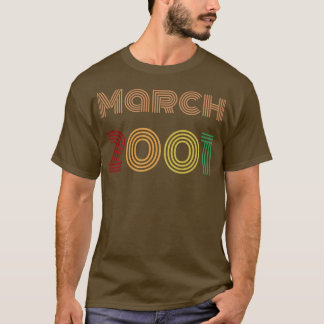 T-shirt Mars 2001 Anniversaire Conception Vintage