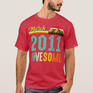 T-shirt Mars 2011 Birthday Gift Shirt Vintage Mars 2011