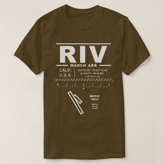 T-shirt Mars Base de la Réserve aérienne ARB Mars Field RI (Design devant)