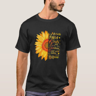 T-shirt Mars Fille 1984 T 37 Ans 37E Anniversaire Cadeau