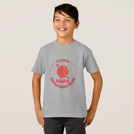 T-shirt Mars La planète rouge Geek spatial Système solaire (Devant entier)