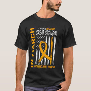 T-shirt Mars Nous Portons Orange Grand-Père Multiple Sclér