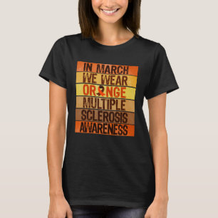 T-shirt Mars Porter Orange MS Warrier Ruban multiple Scler