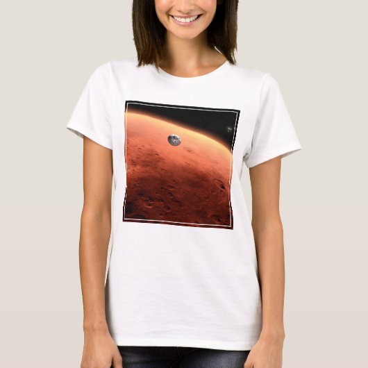 T-shirt Mars Science Laboratory approchant Mars. (Devant)