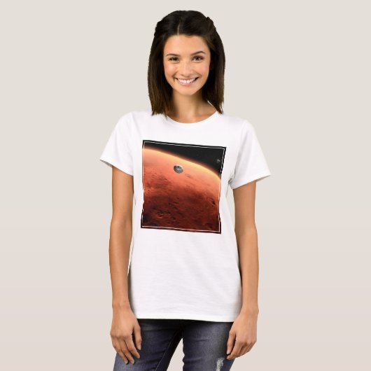 T-shirt Mars Science Laboratory approchant Mars. (Devant entier)