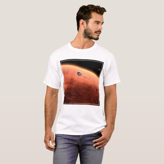 T-shirt Mars Science Laboratory approchant Mars. (Devant entier)