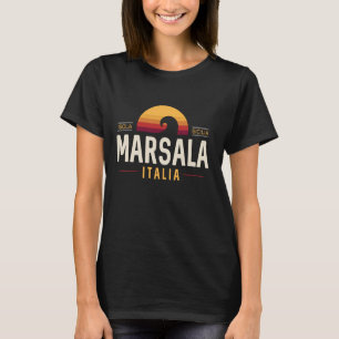 T-shirt Marsala Italia Marsala Sicile Italie Vague Rétro