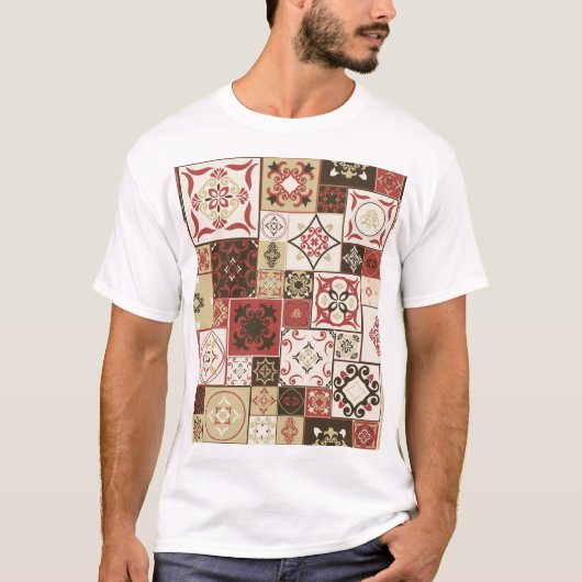 T-shirt Marsala Marsala Marsala Motif en Carrelage (Devant)
