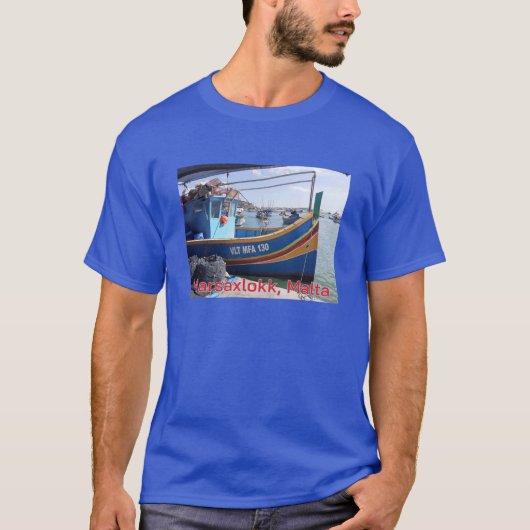 T-shirt Marsaxlokk Bateaux de pêche Malte (Devant)