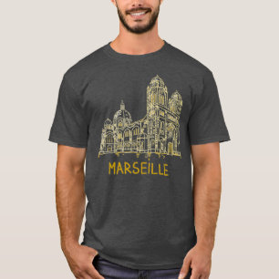 T-shirt Marseille France Unique Main Dessinée Artiste Cade