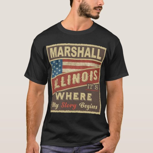 T-shirt MARSHALL, IL C'est où mon histoire commence (Devant)