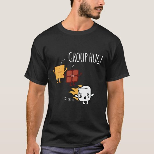 T-shirt Marshmallow Camping Groupe de torréfaction Hug (Devant)