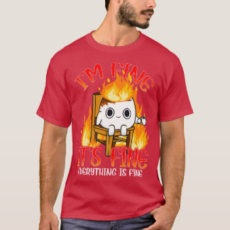 T-shirt Marshmallow Im Fine Mème Outr Hommes Enfants Femme