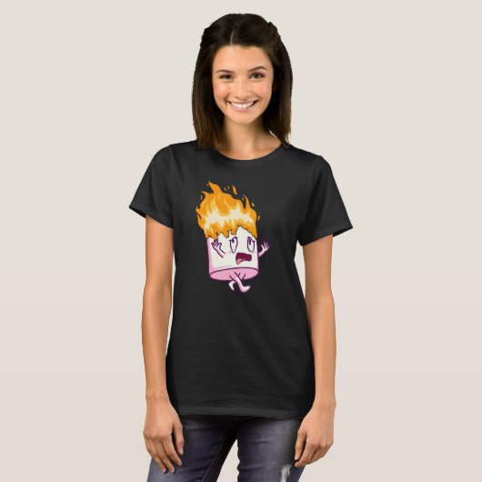 T-shirt Marshmallow On Fire S'mores Camping Campfire Smore (Devant entier)