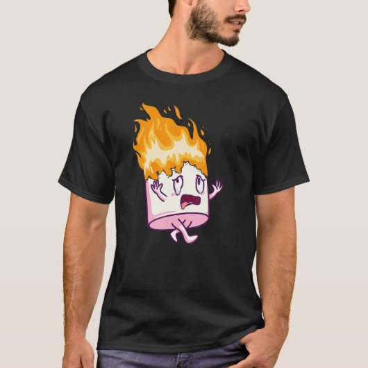 T-shirt Marshmallow On Fire S'mores Camping Campfire Smore (Devant)