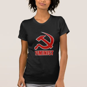 T-shirt Marteau et faucille classiques rouges et gris sur